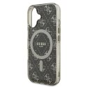 Oryginalne Etui IPHONE 16 Guess Hardcase IML 4G Background MagSafe (GUHMP16SH4DTEW) brązowe