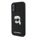 Oryginalne Etui IPHONE 16 Karl Lagerfeld Hardcase Silicone Choupette Head Print MagSafe (KLHMP16SSKHPPLK) czarne