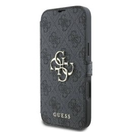 Oryginalne Etui IPHONE 16 PLUS Guess Book 4G Metal Logo (GUBKP16M4GMGGR) czarne