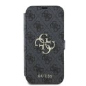 Oryginalne Etui IPHONE 16 PLUS Guess Book 4G Metal Logo (GUBKP16M4GMGGR) czarne