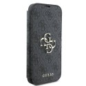 Oryginalne Etui IPHONE 16 PLUS Guess Book 4G Metal Logo (GUBKP16M4GMGGR) czarne