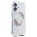 Oryginalne Etui IPHONE 16 PLUS Guess Hardcase IML Flowers Wreath MagSafe (GUHMP16MHFWFCT) transparentne