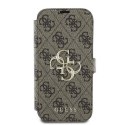 Oryginalne Etui IPHONE 16 PRO Guess Book 4G Metal Logo (GUBKP16L4GMGBR) brązowe