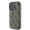 Oryginalne Etui IPHONE 16 PRO Guess Book 4G Metal Logo (GUBKP16L4GMGBR) brązowe