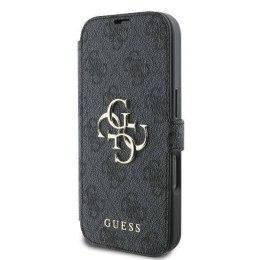 Oryginalne Etui IPHONE 16 PRO Guess Book 4G Metal Logo (GUBKP16L4GMGGR) czarne