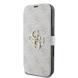 Oryginalne Etui IPHONE 16 PRO Guess Book 4G Metal Logo (GUBKP16L4GMGPI) różowe