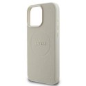 Oryginalne Etui IPHONE 16 PRO Guess Hardcase Grained Ring MagSafe (GUHMP16LPGHSMME) beżowe