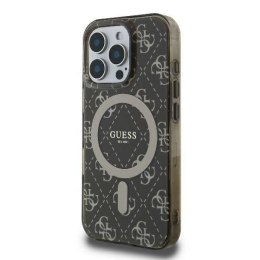 Oryginalne Etui IPHONE 16 PRO Guess Hardcase IML 4G Background MagSafe (GUHMP16LH4DTEW) brązowe