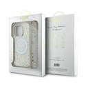 Oryginalne Etui IPHONE 16 PRO Guess Hardcase IML Flowers Allover Electro With Pearl Strap MagSafe (GUHMP16LHCPOFPH) białe