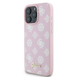 Oryginalne Etui IPHONE 16 PRO Guess Hardcase Peony Script Logo MagSafe (GUHMP16LPGPYSP) różowe