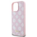 Oryginalne Etui IPHONE 16 PRO Guess Hardcase Peony Script Logo MagSafe (GUHMP16LPGPYSP) różowe