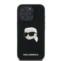 Oryginalne Etui IPHONE 16 PRO Karl Lagerfeld Hardcase Silicone Choupette Head Print MagSafe (KLHMP16LSKHPPLK) czarne