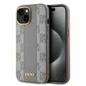 Oryginalne Etui IPHONE 14 DKNY Hardcase Leather Checkered Mono Pattern MagSafe (DKHMP14SPCPVSLE) beżowe