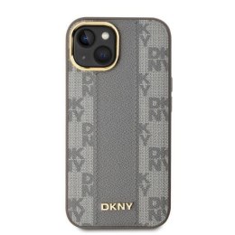 Oryginalne Etui IPHONE 14 DKNY Hardcase Leather Checkered Mono Pattern MagSafe (DKHMP14SPCPVSLE) beżowe