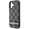 Oryginalne Etui IPHONE 16 DKNY Hardcase Checkered Pattern & Printed Stripes (DKHCP16SPCPTSSK) czarne