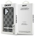 Oryginalne Etui IPHONE 16 DKNY Hardcase Checkered Pattern & Printed Stripes (DKHCP16SPCPTSSK) czarne