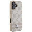 Oryginalne Etui IPHONE 16 DKNY Hardcase Checkered Pattern & Printed Stripes (DKHCP16SPCPTSSP) różowe