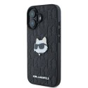 Oryginalne Etui IPHONE 16 Karl Lagerfeld Hardcase Monogram Choupette Head Pin (KLHCP16SPGKLCHPK) czarne