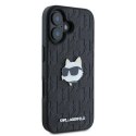 Oryginalne Etui IPHONE 16 Karl Lagerfeld Hardcase Monogram Choupette Head Pin (KLHCP16SPGKLCHPK) czarne