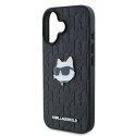 Oryginalne Etui IPHONE 16 Karl Lagerfeld Hardcase Monogram Choupette Head Pin (KLHCP16SPGKLCHPK) czarne