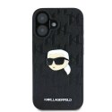 Oryginalne Etui IPHONE 16 Karl Lagerfeld Hardcase Saffiano Monogram Karl Head Pin (KLHCP16SPGKLKIPK) czarne