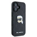 Oryginalne Etui IPHONE 16 Karl Lagerfeld Hardcase Saffiano Monogram Karl Head Pin (KLHCP16SPGKLKIPK) czarne