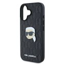 Oryginalne Etui IPHONE 16 Karl Lagerfeld Hardcase Saffiano Monogram Karl Head Pin (KLHCP16SPGKLKIPK) czarne