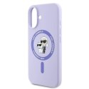 Oryginalne Etui IPHONE 16 Karl Lagerfeld Hardcase Silicone Karl&Choupette Ring MagSafe (KLHMP16SSCMKCRHU) fioletowe