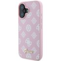 Oryginalne Etui IPHONE 16 PLUS Guess Hardcase Peony Script Logo MagSafe (GUHMP16MPGPYSP) różowe