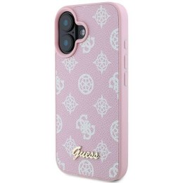 Oryginalne Etui IPHONE 16 PLUS Guess Hardcase Peony Script Logo MagSafe (GUHMP16MPGPYSP) różowe