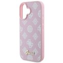 Oryginalne Etui IPHONE 16 PLUS Guess Hardcase Peony Script Logo MagSafe (GUHMP16MPGPYSP) różowe