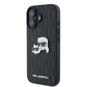 Oryginalne Etui IPHONE 16 PLUS Karl Lagerfeld Hardcase Monogram Karl&Choupette Head Pin (KLHCP16MPGKLKCPK) czarne