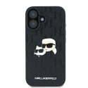 Oryginalne Etui IPHONE 16 PLUS Karl Lagerfeld Hardcase Monogram Karl&Choupette Head Pin (KLHCP16MPGKLKCPK) czarne