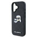 Oryginalne Etui IPHONE 16 PLUS Karl Lagerfeld Hardcase Monogram Karl&Choupette Head Pin (KLHCP16MPGKLKCPK) czarne