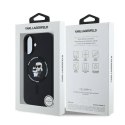 Oryginalne Etui IPHONE 16 PLUS Karl Lagerfeld Hardcase Silicone Karl&Choupette Ring MagSafe (KLHMP16MSCMKCRHK) czarne