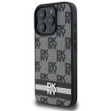 Oryginalne Etui IPHONE 16 PRO DKNY Hardcase Checkered Pattern & Printed Stripes (DKHCP16LPCPTSSK) czarne