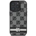 Oryginalne Etui IPHONE 16 PRO DKNY Hardcase Checkered Pattern & Printed Stripes (DKHCP16LPCPTSSK) czarne