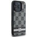 Oryginalne Etui IPHONE 16 PRO DKNY Hardcase Checkered Pattern & Printed Stripes (DKHCP16LPCPTSSK) czarne