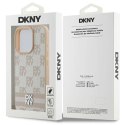 Oryginalne Etui IPHONE 16 PRO DKNY Hardcase Checkered Pattern & Printed Stripes (DKHCP16LPCPTSSP) różowe