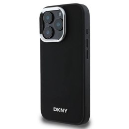 Oryginalne Etui IPHONE 16 PRO DKNY Hardcase Plain Silver Logo MagSafe (DKHMP16LPSCMCLK) czarne