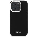 Oryginalne Etui IPHONE 16 PRO DKNY Hardcase Plain Silver Logo MagSafe (DKHMP16LPSCMCLK) czarne