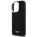 Oryginalne Etui IPHONE 16 PRO DKNY Hardcase Plain Silver Logo MagSafe (DKHMP16LPSCMCLK) czarne