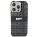 Oryginalne Etui IPHONE 16 PRO DKNY Hardcase Repeat Texture Pattern With Stripe (DKHMP16LHRHSEK) czarne