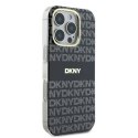 Oryginalne Etui IPHONE 16 PRO DKNY Hardcase Repeat Texture Pattern With Stripe (DKHMP16LHRHSEK) czarne