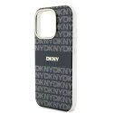 Oryginalne Etui IPHONE 16 PRO DKNY Hardcase Repeat Texture Pattern With Stripe (DKHMP16LHRHSEK) czarne