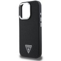 Oryginalne Etui IPHONE 16 PRO Guess Hardcase Grained Triangle MagSafe (GUHMP16LPGTSPSK) czarne