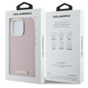 Oryginalne Etui IPHONE 16 PRO MAX Karl Lagerfeld Hardcase FW Metal Plate MagSafe (KLHMP16XPGMSRPP) różowe