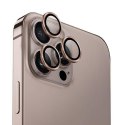 Szkło Hartowane na Aparat IPHONE 16 PRO / 16 PRO MAX UNIQ Optix Aluminium Camera Lens Protector z Aplikatorem Taupe Gold