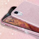 Etui MOTOROLA MOTO E20 4G Brokat Glitter różowe