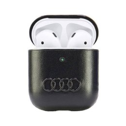 Oryginalne Etui APPLE AIRPODS 1 / 2 Audi Leather Big Logo Cover (AU-AP-GT/D3-BK) czarne